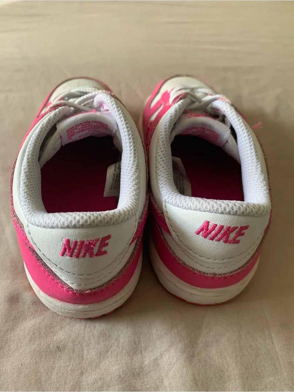 Nike Kids Pink and White Low-Top Sneakers